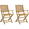 Image de vidaXL Vidaxl Chaises Pliables De Jardin 2 Pcs Bois Massif D'acacia