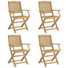 Image de vidaXL Vidaxl Chaises Pliables De Jardin 4 Pcs Bois Massif D'acacia