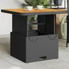 Image de vidaXL Table de jardin noir 80x80x71 cm résine tressée et bois acacia368269