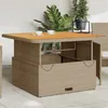 Image de vidaXL Table de jardin beige 110x110x71 cm résine tressée bois acacia368274