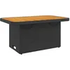 Image de vidaXL Table de jardin noir 90x55x71 cm résine tressée et bois acacia368275