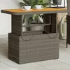 Image de Vidaxl Table De Jardin Gris 90x55x71cm RÃ©sine TressÃ©e Et Bois D'acacia