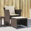 Image de vidaXL Chaise de jardin avec tabouret marron résine tressée