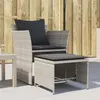 Image de vidaXL Chaise de jardin avec tabouret gris clair résine tressée368621