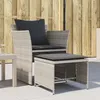Image de Vidaxl Chaise De Jardin Avec Tabouret Gris Clair RÃ©sine TressÃ©e