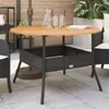 Image de vidaXL Table de jardin et dessus en bois d'acacia noir résine tressée