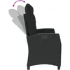 Image de Vidaxl Banc Inclinable De Jardin Avec Coussins Noir RÃ©sine TressÃ©e