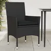 Image de vidaXL Vidaxl Chaises De Jardin Avec Coussins 2 Pcs Noir Résine Tressée