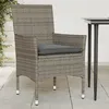 Image de vidaXL Chaises de jardin avec coussins lot de 2 gris résine tressée368111