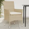 Image de vidaXL Vidaxl Chaises De Jardin Avec Coussins Lot De 2 Beige Résine Tressée