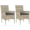 Image de vidaXL Chaises de jardin coussins lot de 2 gris clair résine tressée368114