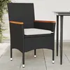 Image de vidaXL Chaises de jardin avec coussins lot de 2 noir résine tressée368119