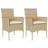 Image de vidaXL Chaises de jardin avec coussins lot de 2 beige résine tressée368121