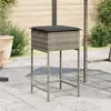 Image de vidaXL Tabourets de bar jardin coussins lot de 2 gris résine tressée368319