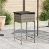 Image de Vidaxl Tabourets De Bar Jardin Coussins Lot De 2 Gris RÃ©sine TressÃ©e