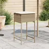 Image de vidaXL Tabourets de bar jardin avec coussins lot de 2 beige poly rotin368321