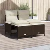 Image de Vidaxl Salon De Jardin 4 Pcs Avec Coussins Marron RÃ©sine TressÃ©e