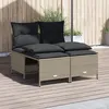 Image de vidaXL Vidaxl Salon De Jardin 4 Pcs Avec Coussins Gris Clair Résine Tressée