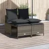 Image de Vidaxl Salon De Jardin 4 Pcs Avec Coussins Gris RÃ©sine TressÃ©e