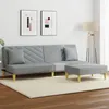 Image de vidaXL Vidaxl Canapé-Lit À 2 Places Avec Oreillers Et Repose-Pied Gris Clair
