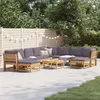 Image de vidaXL Salon de jardin avec coussins 11 pcs bois massif d'acacia3214320