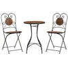 Image de vidaXL Ensemble de bistro mosaïque terre cuite fer et céramique