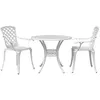 Image de vidaXL Ensemble de bistro 3 pcs blanc aluminium coulé