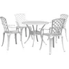 Image de vidaXL Ensemble à manger de jardin 5 pcs blanc aluminium coulé