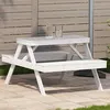 Image de vidaXL Table de pique-nique blanc 105x134x75 cm bois massif de pin832568