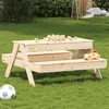 Image de Vidaxl Table De Pique-Nique Avec Bac Ã Sable Pour Enfants Pin Massif