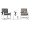 Image de vidaXL Salon de jardin 3 pcs blanc bois massif de pin832631
