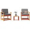 Image de vidaXL Salon de jardin 3 pcs cire marron bois de pin massif844663