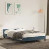 Image de vidaXL Cadre de lit avec tête de lit bleu foncé 120x190 cm velours
