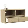 Image de vidaXL Meuble TV SAUDA chêne 99x43x55 cm bois de pin massif 377597