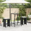 Image de vidaXL Tabourets de bar jardin coussins lot de 2 noir résine tressée368686