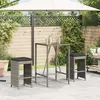 Image de vidaXL Tabourets de bar jardin coussins lot de 2 gris résine tressée368687