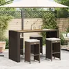 Image de vidaXL Tabourets de bar jardin coussins lot de 4 marron résine tressée368688