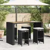 Image de vidaXL Tabourets de bar de jardin et coussins lot de 4 résine tressée368689