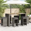 Image de Vidaxl Tabourets De Bar De Jardin Et Coussins Lot De 6 RÃ©sine TressÃ©e