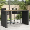 Image de vidaXL Table de jardin et dessus en bois d'acacia noir résine tressée