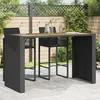 Image de Vidaxl Table De Jardin Et Dessus En Bois D'acacia Noir RÃ©sine TressÃ©e