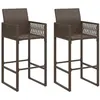 Image de vidaXL Tabourets de bar de jardin lot de 2 marron résine tressée368703