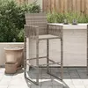 Image de vidaXL Tabourets de bar de jardin lot de 2 gris résine tressée368704