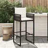Image de vidaXL Tabourets de bar jardin coussins lot de 2 noir résine tressée368705