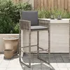 Image de vidaXL Tabourets de bar jardin coussins lot de 2 gris résine tressée368707