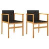 Image de vidaXL Chaises de jardin lot de 2 noir résine tressée et bois massif368708
