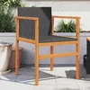 Image de Vidaxl Chaises De Jardin Lot De 2 Noir RÃ©sine TressÃ©e Et Bois Massif