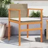 Image de vidaXL Chaises de jardin coussins lot de 2 beige résine tressée bois368713