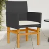 Image de vidaXL Vidaxl Chaises De Jardin Coussins Lot De 2 Noir Résine Tressée Et Bois