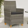 Image de vidaXL Chaises de jardin coussins lot de 2 gris résine tressée et bois368718